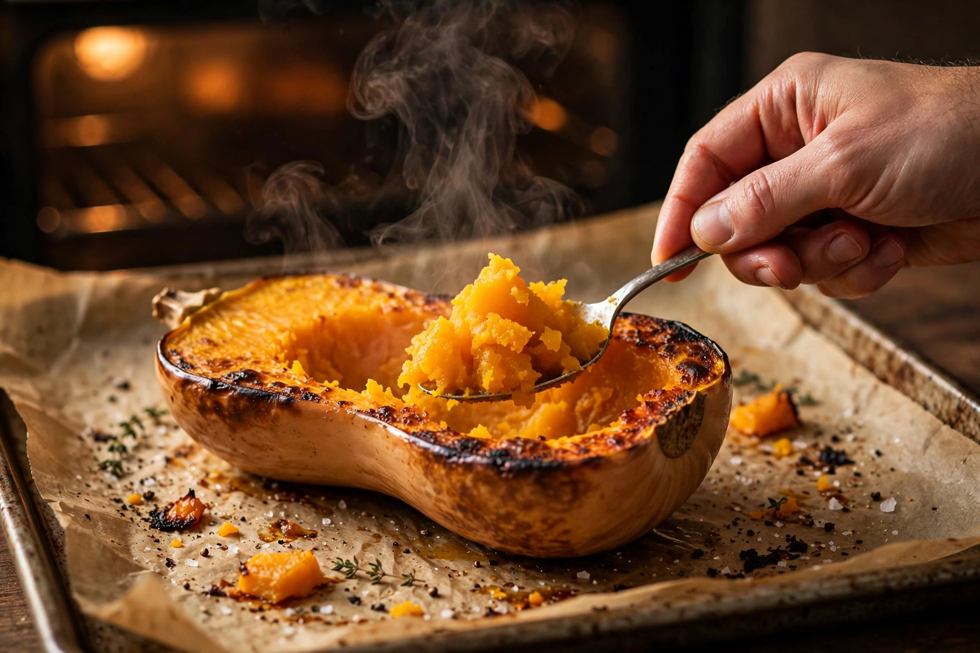 Roasted Butternut Squash Apple Soup with Sage