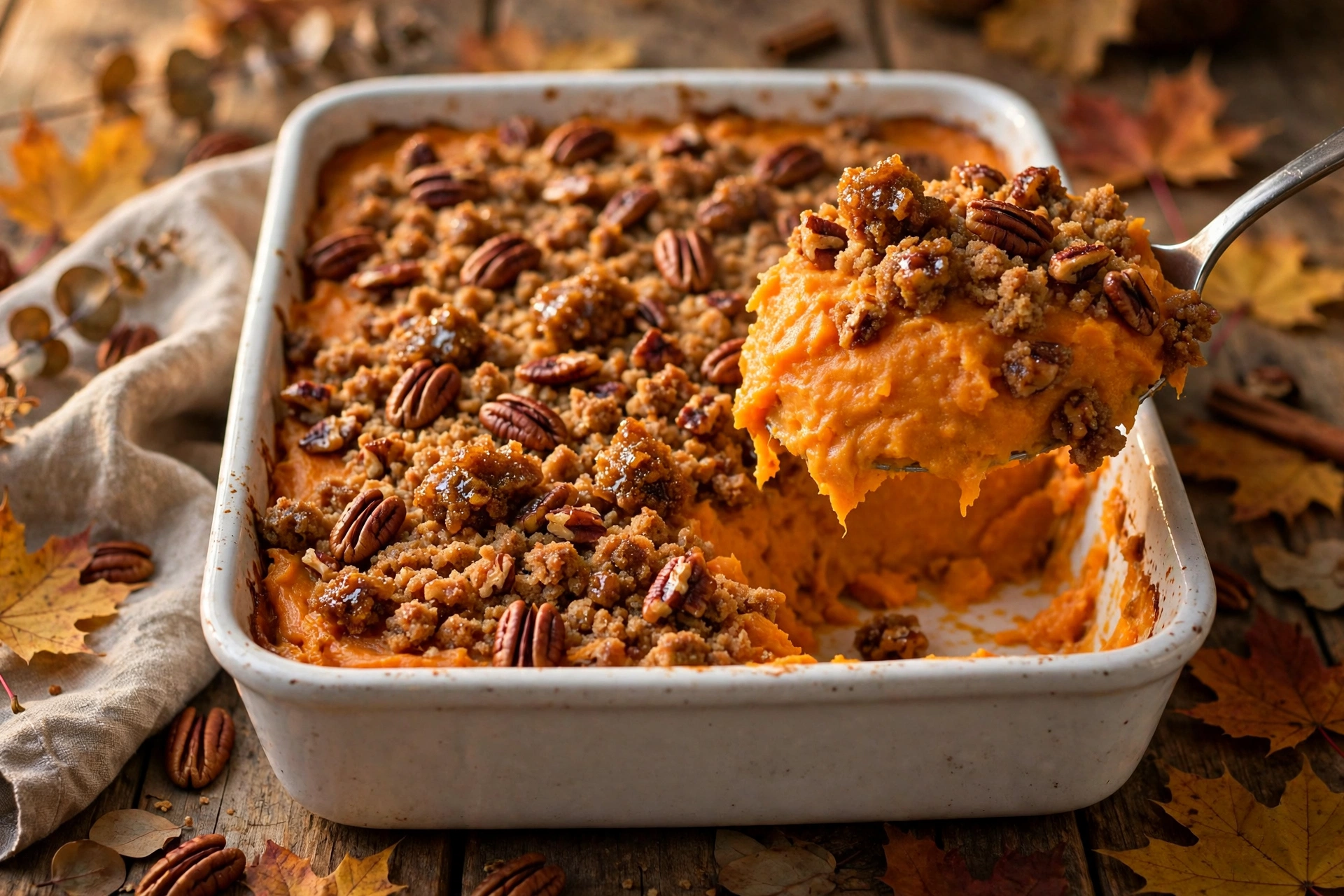 Sweet Potato Casserole Pecan Streusel