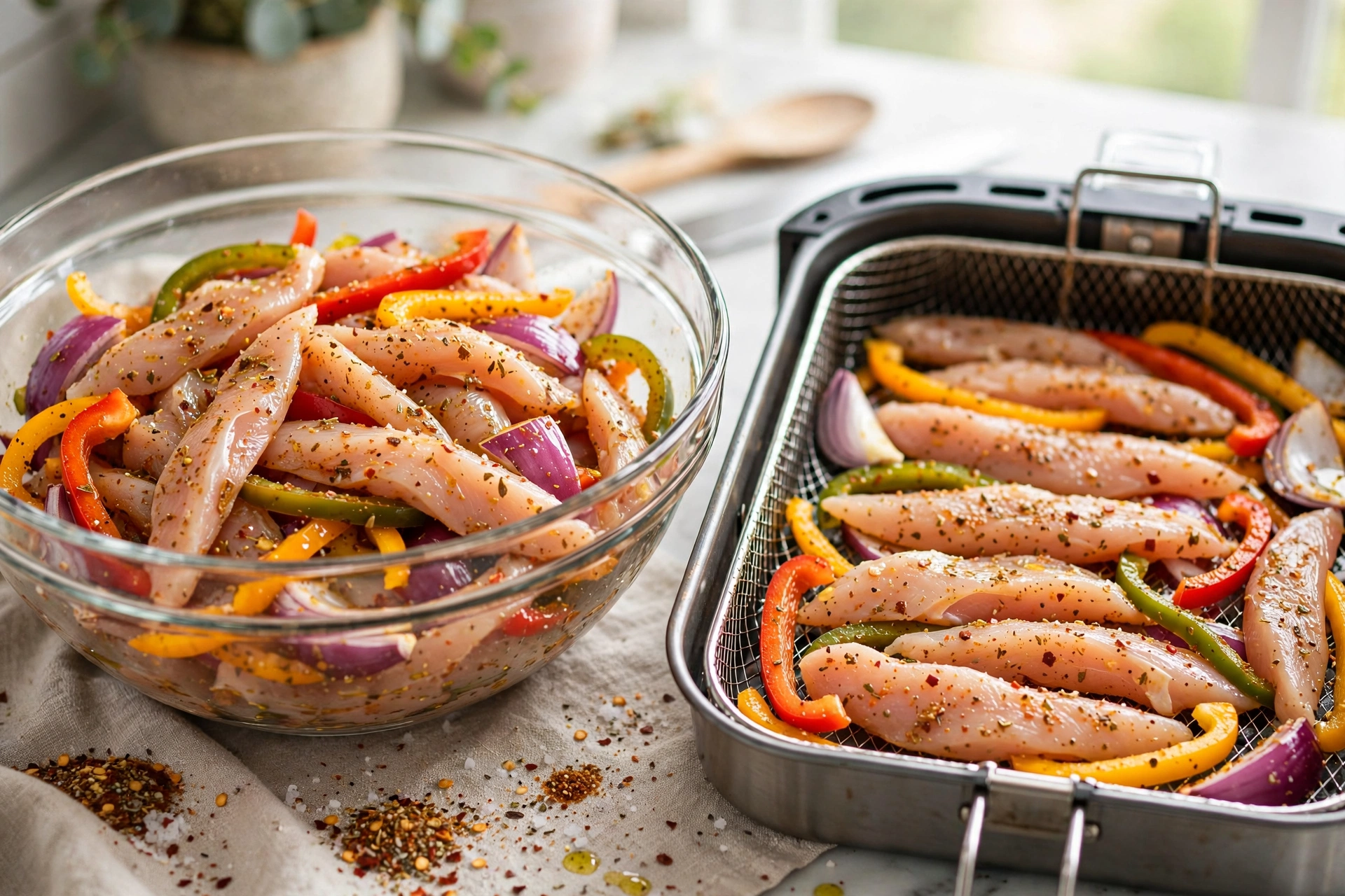Air Fryer Chicken Fajitas — Juicy in 15 Minutes