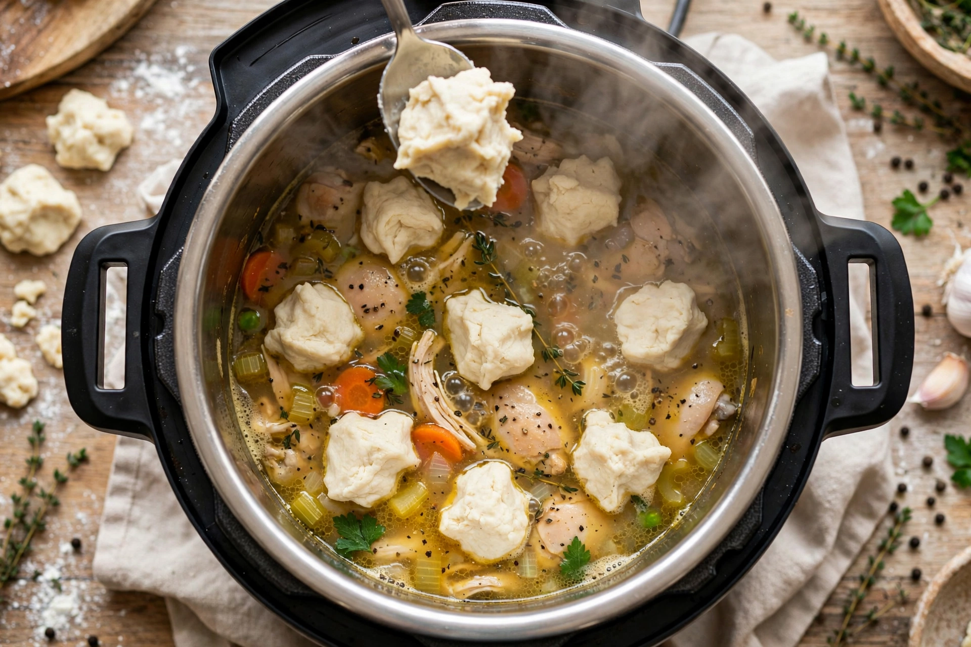 Instant Pot Chicken and Dumplings — Fluffy & Easy