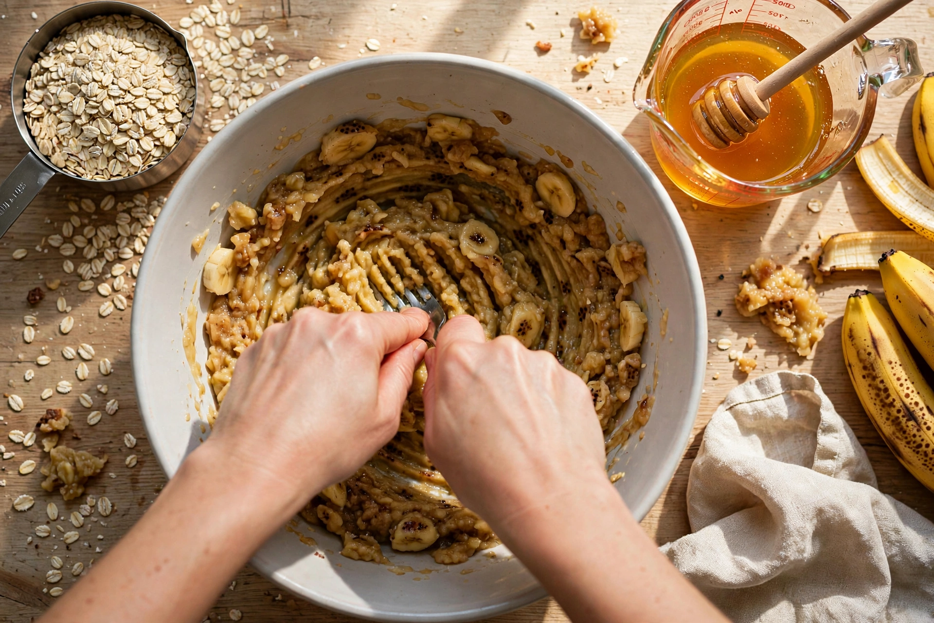 Healthy Banana Oatmeal Muffins — No Refined Sugar