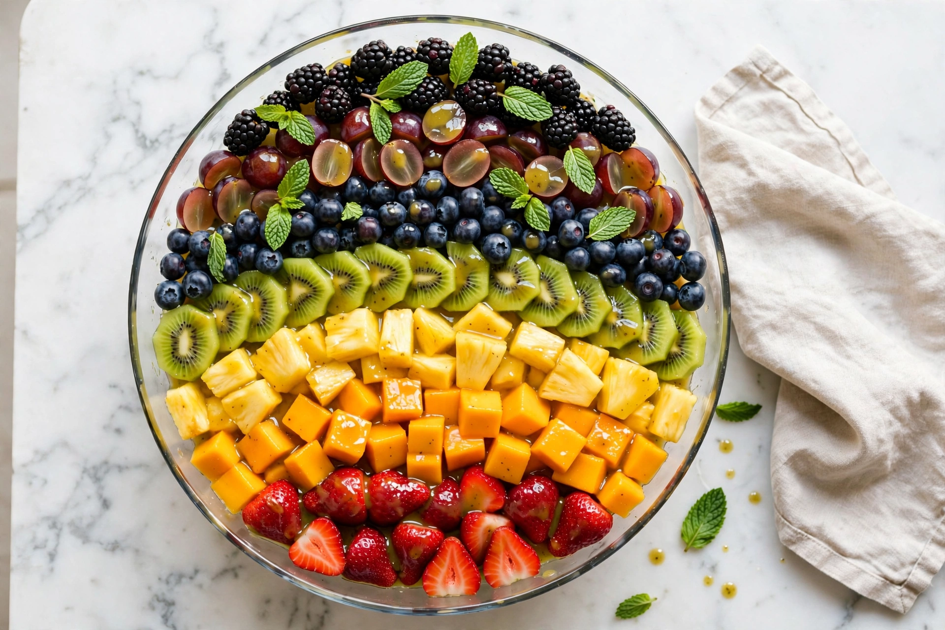 Colorful Vegan Rainbow Fruit Salad